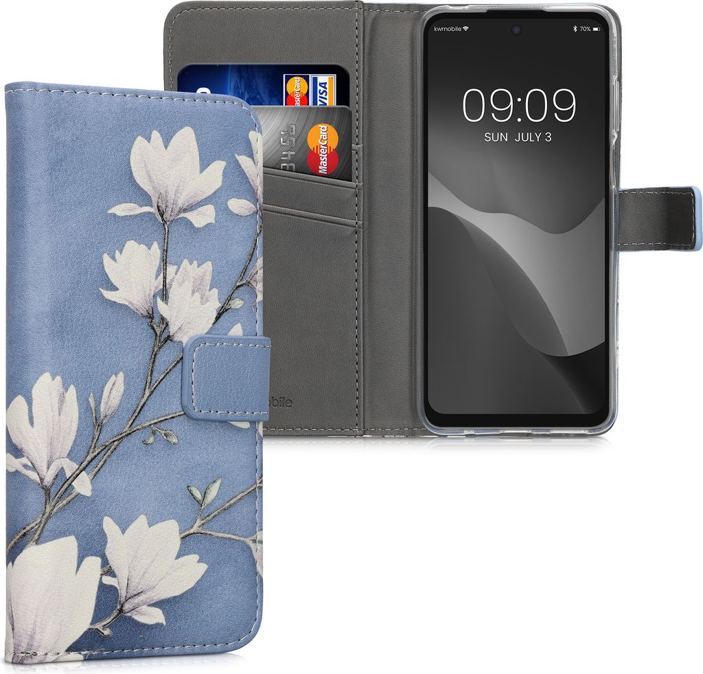 Handyhülle Mit Kette Für Motorola Moto E32/E32s – Silikon Cover Mit Umhängeband, Design Kirschblüten, Rosa-dunkelbraun