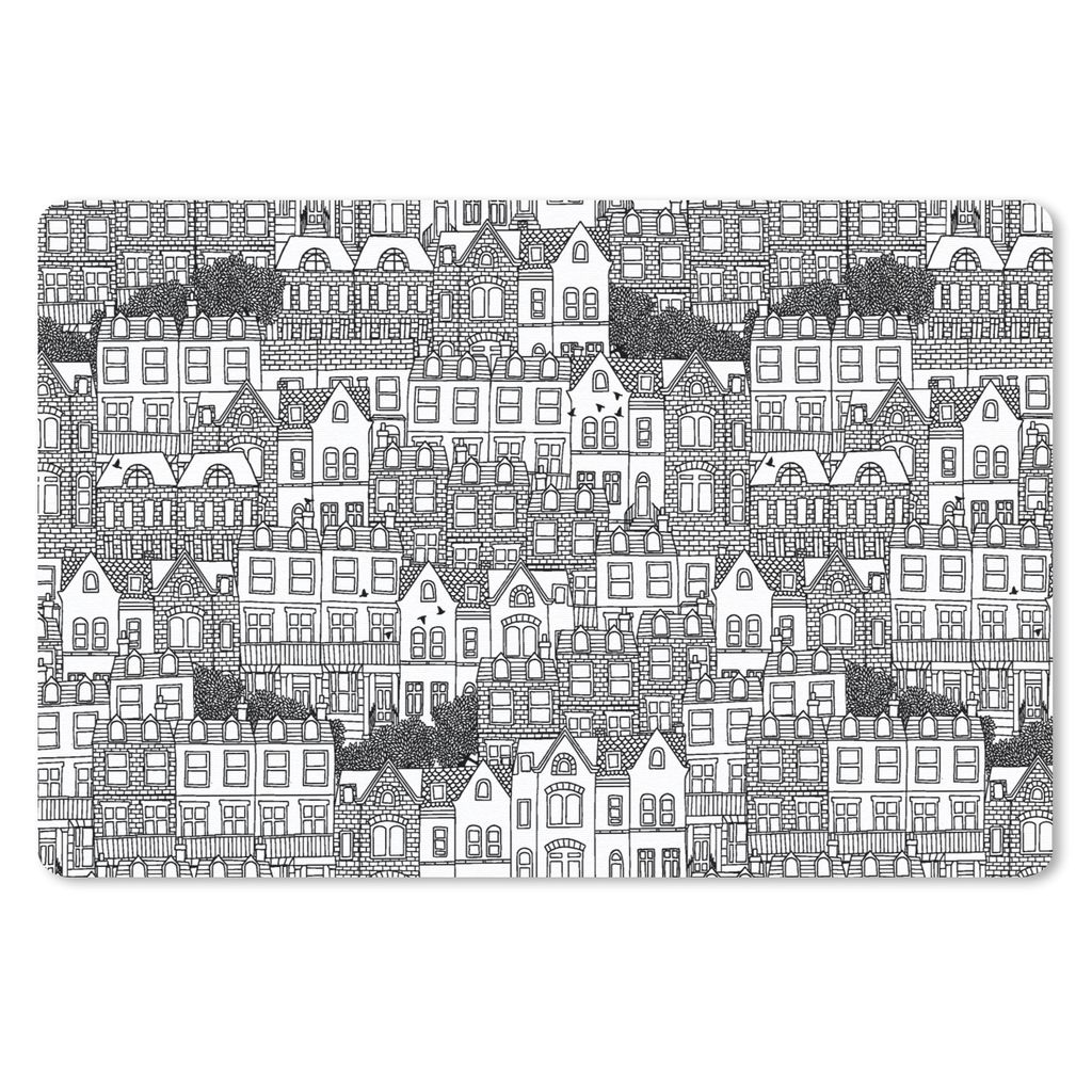 MuchoWow Mauspad Mousepad Haus - Muster - London 27x18 cm - Mousepads - Maus Mat - Pad - Mausunterlage - Büroartikel - Desk Matten