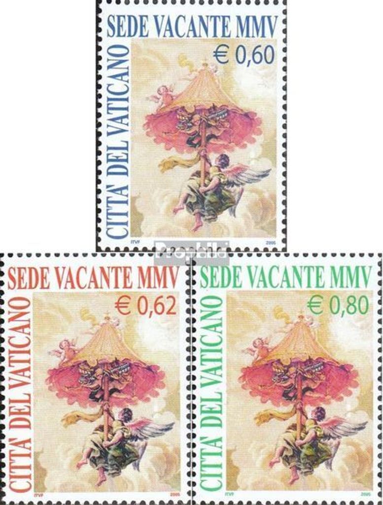 Briefmarken Vatikanstadt 2005 Mi 1514-1516 (kompl.Ausg.) gestempelt Tod von Papst Johannes Paul II.