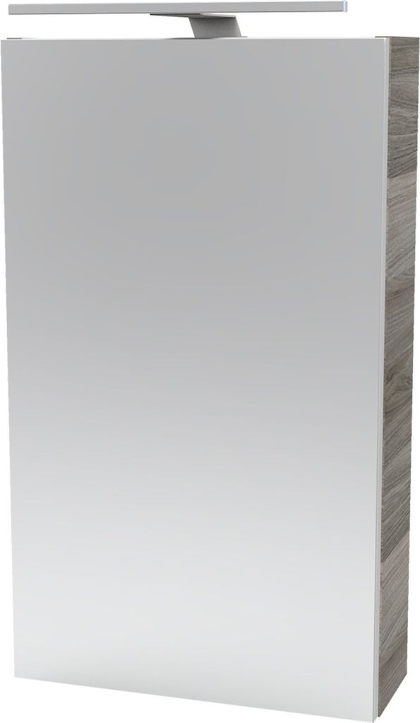 Fackelmann LUXOR Spiegelschrank mit LED-Beleuchtung Alibertschrank für Bad und Gäste-WC (40 x 68 x 15,3 cm) SBC Badschrank mit Spiegel in Holz ...