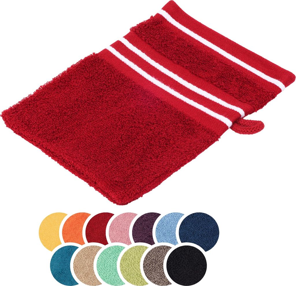 liebling Waschhandschuh Baumwolle, Serie Santos, 500 gr. / m², 16 x 21 cm, , 60 Grad, saugstark, schnelltrocknend, Farbe: rot