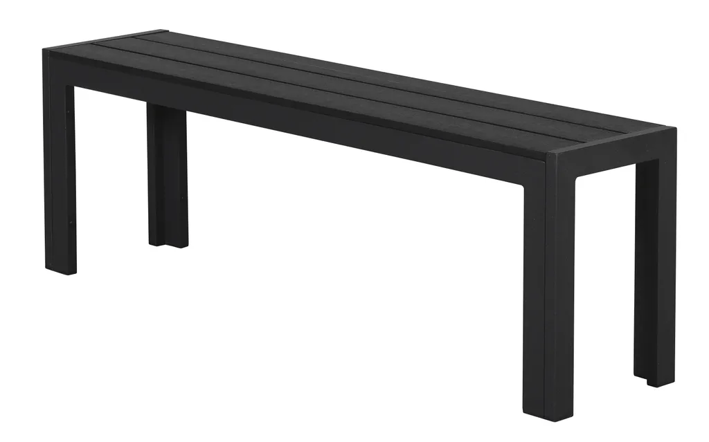 Banc de jardin 132 cm Ikky noir idéal pour terrasse ou coin de repos