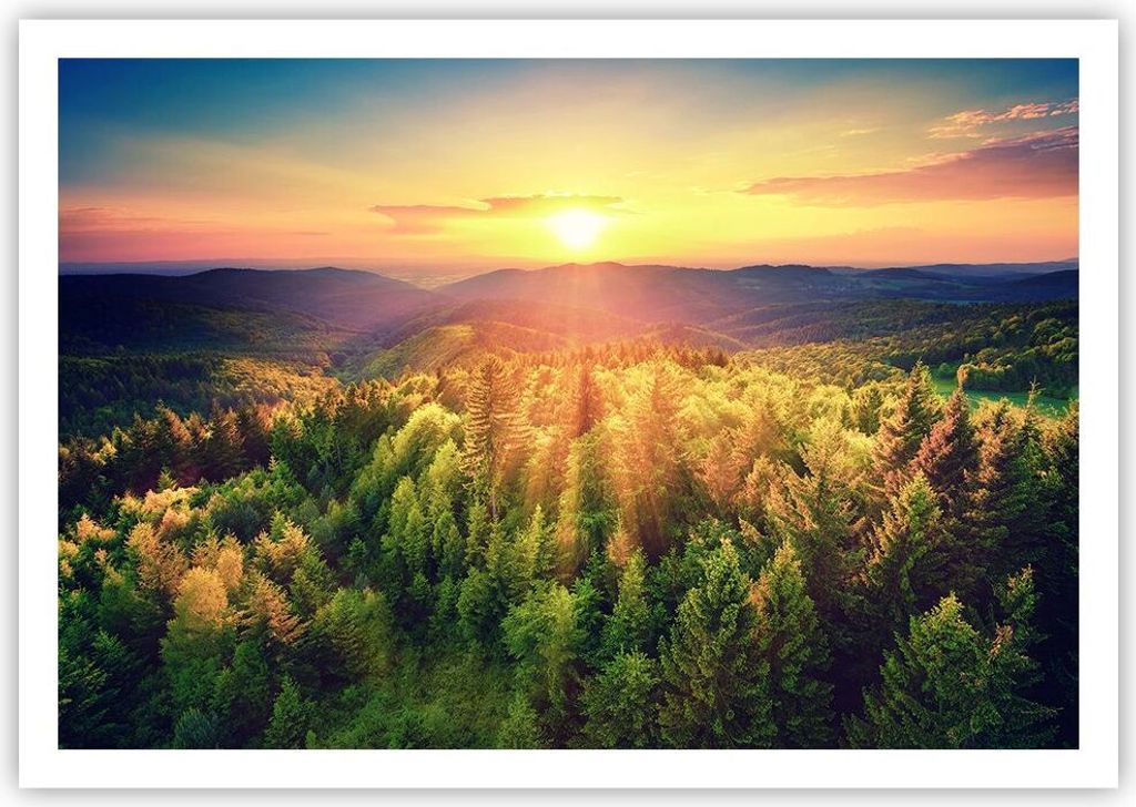 Poster - Poster ohne Rahmen - Berge Natur - 100x70 cm - Wand Bild - Wanddeko - Wandbilder - Kunstposter - Wandposter - Bilder - Kunstdruck - Wandde...