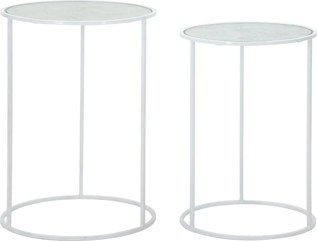 Table basse FURNLUX Coppia Blanc 43cm - Lot de 2 tables gigognes design