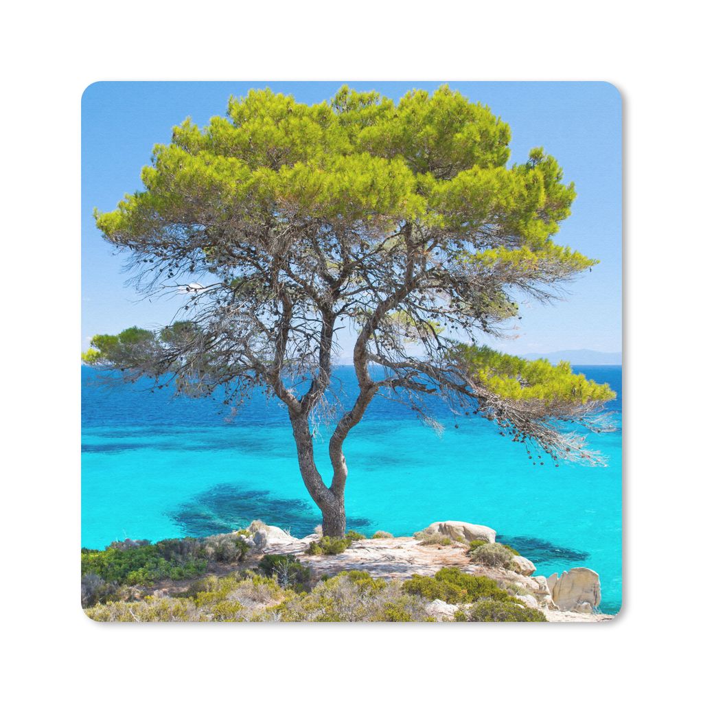 MuchoWow® Mauspad Mousepad Baum - Meer - Tropisch - Sommer Produktbild 
