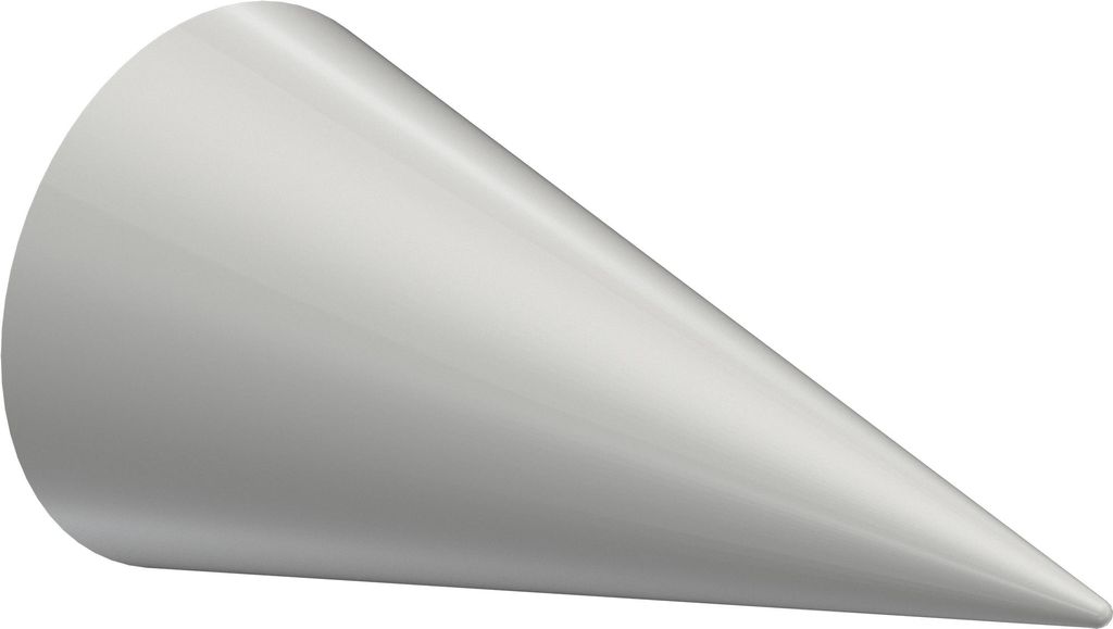 Interdeco Endstücke / Zierabschlüsse für Gardinenstangen mit 20 mm Ø Weiß, Typ Savio (Kegel), Pack. 2 Stück