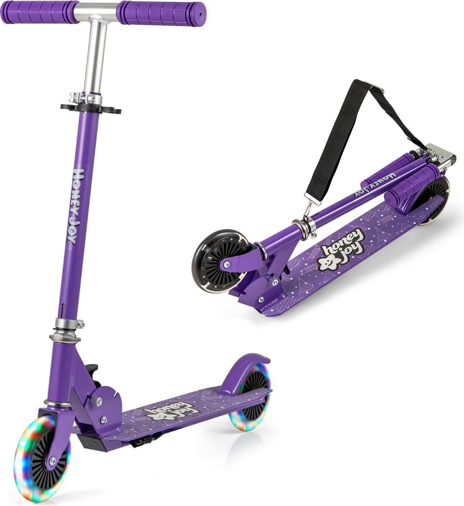 GOPLUS Scooter Kinder, 2-Rad-Roller mit blinkenden Rädern, Produktbild 