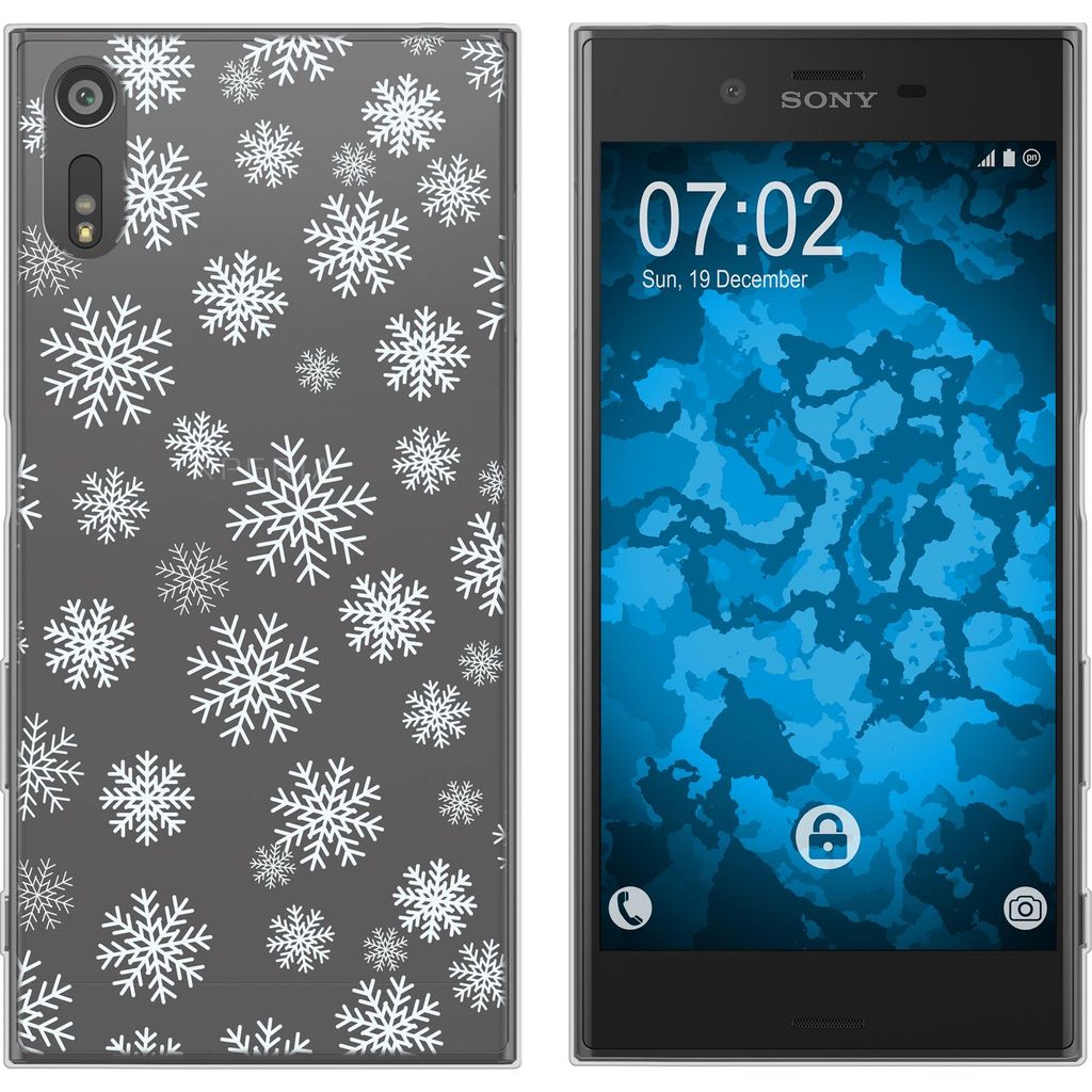 PhoneNatic Case kompatibel mit Sony Xperia XZs Silikon-Hülle X Mas Weihnachten Schneeflocken M2