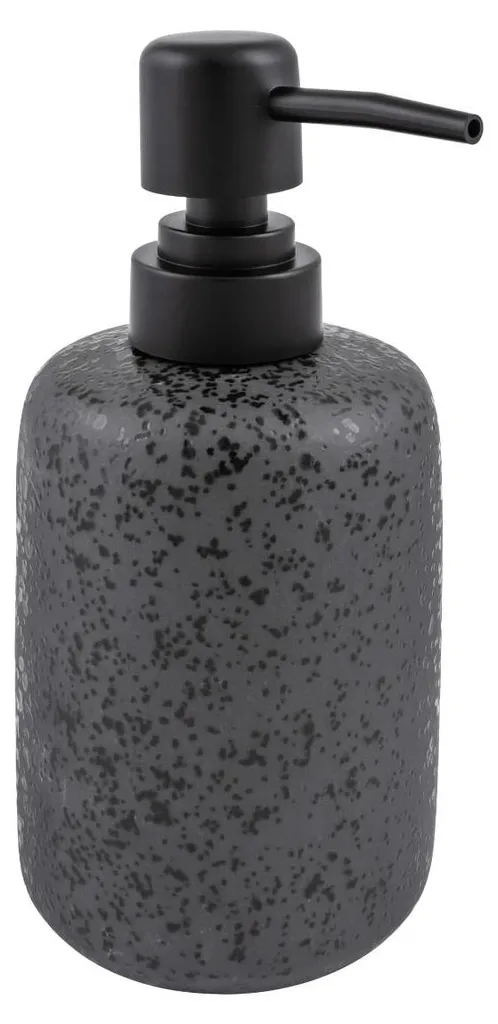 Distributeur savon 350 ml gris en grès : pompe robuste et design mat