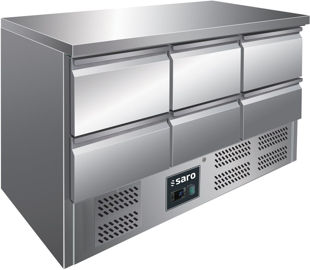 SARO Kühltisch mit 6 Schubladen, VIVIA S 903 S/S TOP 6x 1/2 GN