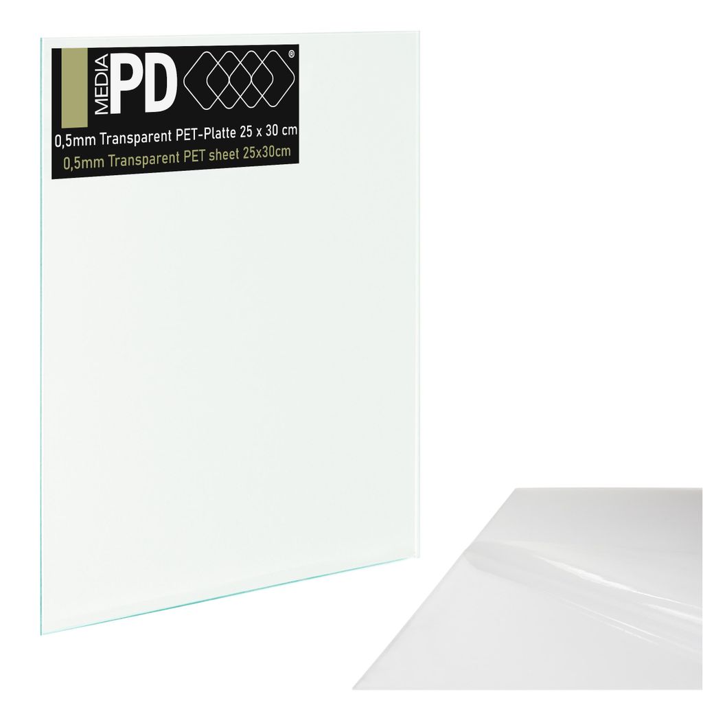 PET Platte Transparent 25x30cm 0,5mm – Durchsichtige Produktbild 