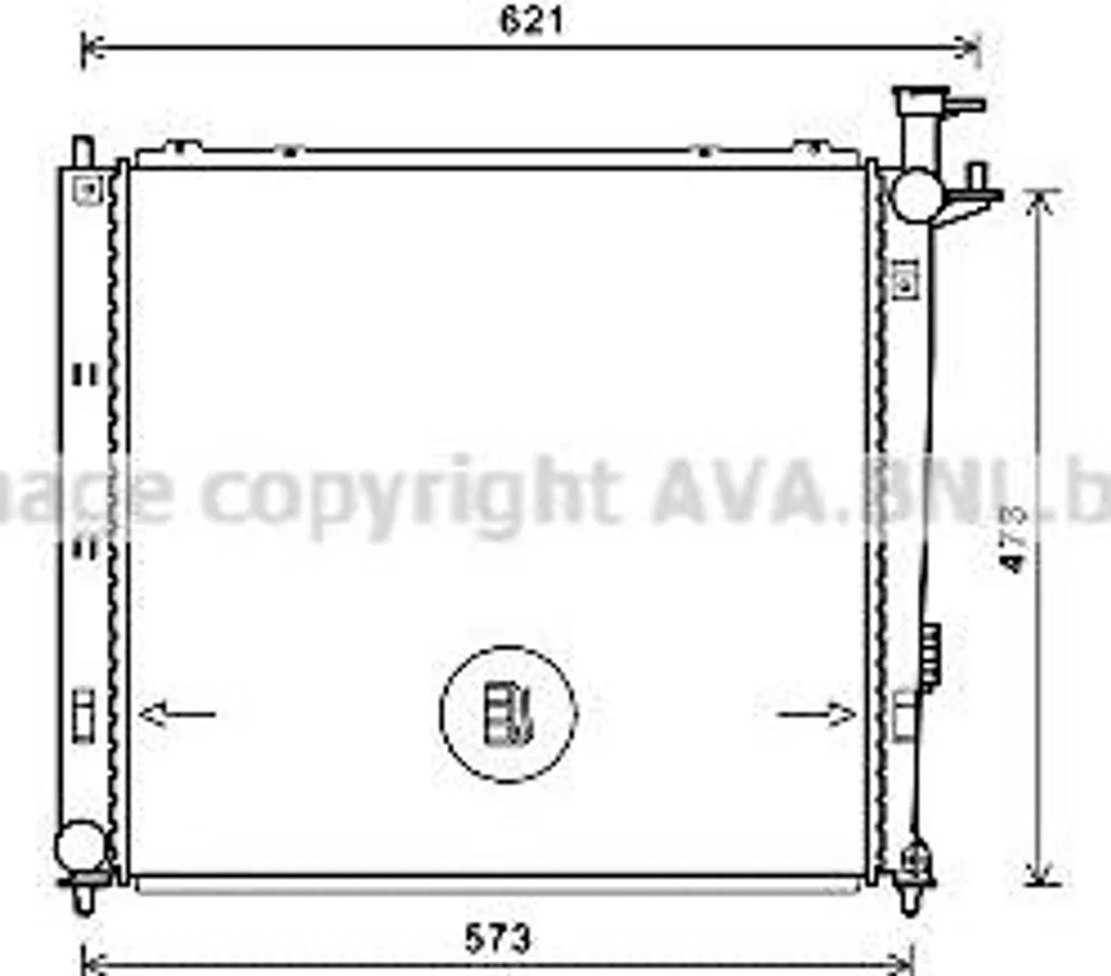 Radiateur moteur AVA KAA2272 en aluminium - Standard OE 25310-2P100
