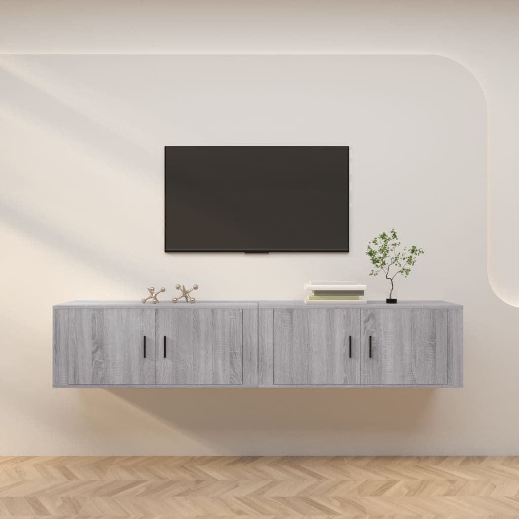 Maison Exclusive - TV-Wandschränke 2 Stk. Grau Sonoma 100x34,5x40 cm