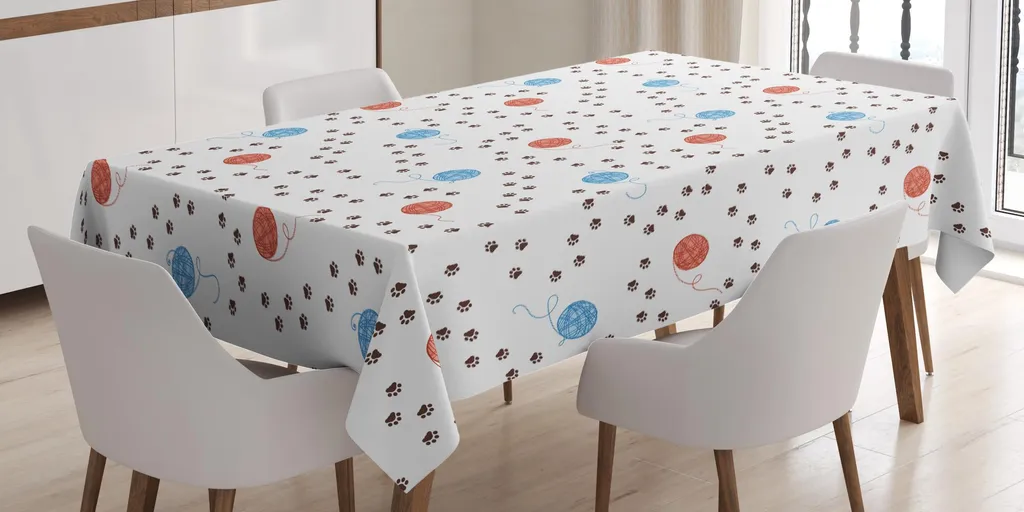 Tovaglia ABAKUHAUS Gattini e Zampe 140x240cm - Regalo per Cat Lovers