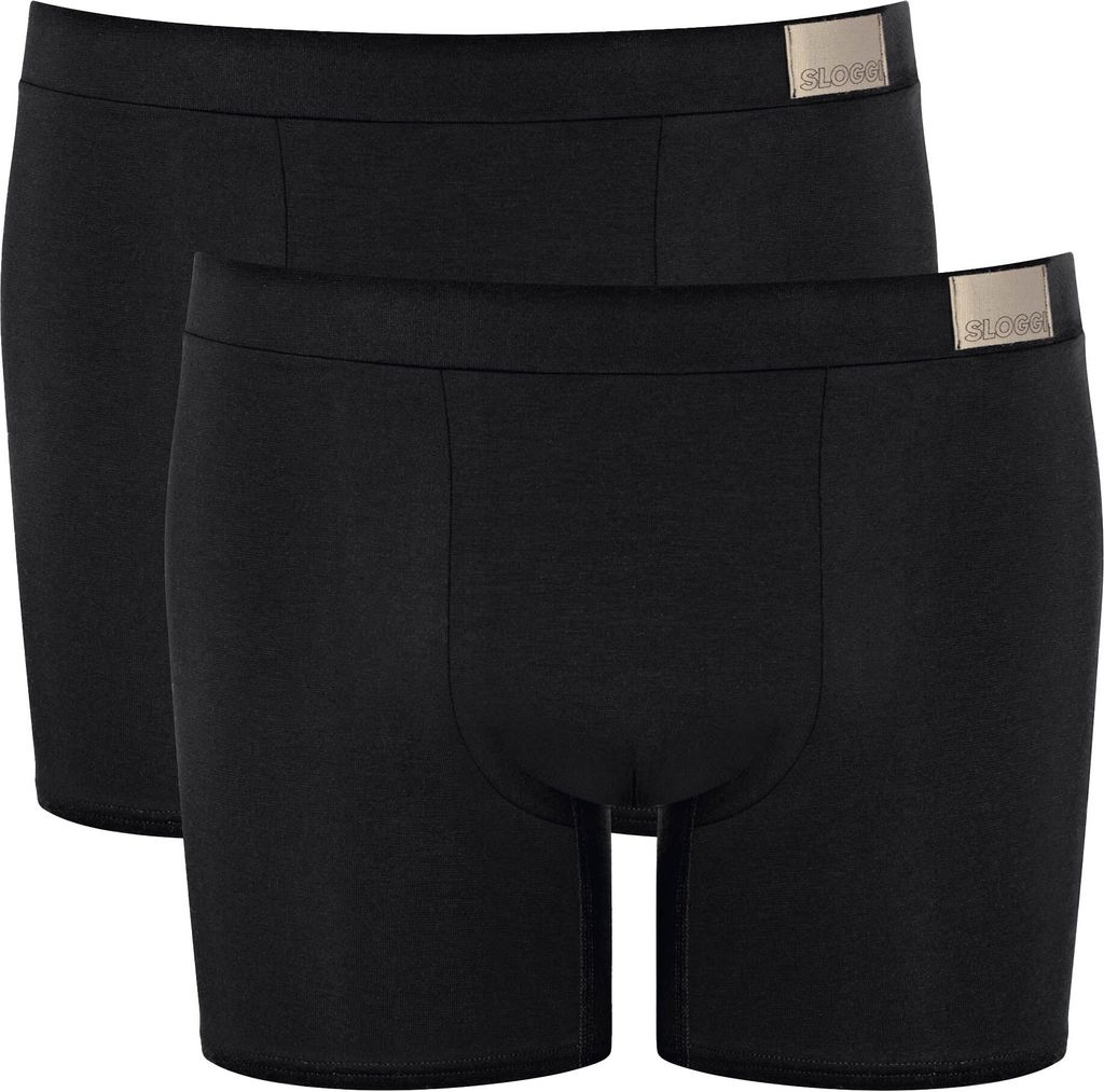 Sloggi Herren Shorts, 2er Pack - GO Natural Short C2P, Boxershorts, Baumwolle Stretch Schwarz M