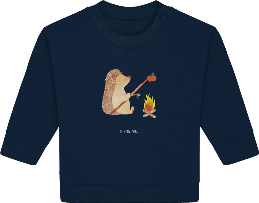 Mr. & Mrs. Panda Organic Baby Pullover Igel Grillen 12. - 18. Monat - French Navy - Geschenk, Spruch, Sinn Des Lebens, Bullover, Motivation, Lustig...