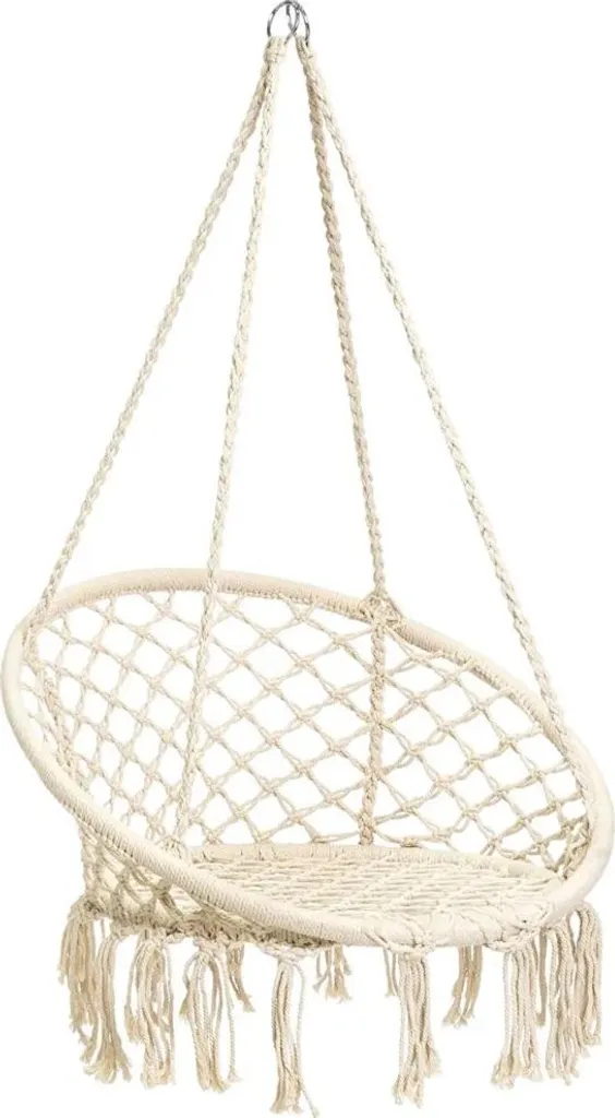 Fauteuil suspendu Kolumbia beige, stable et solide pour éviter le mal de dos