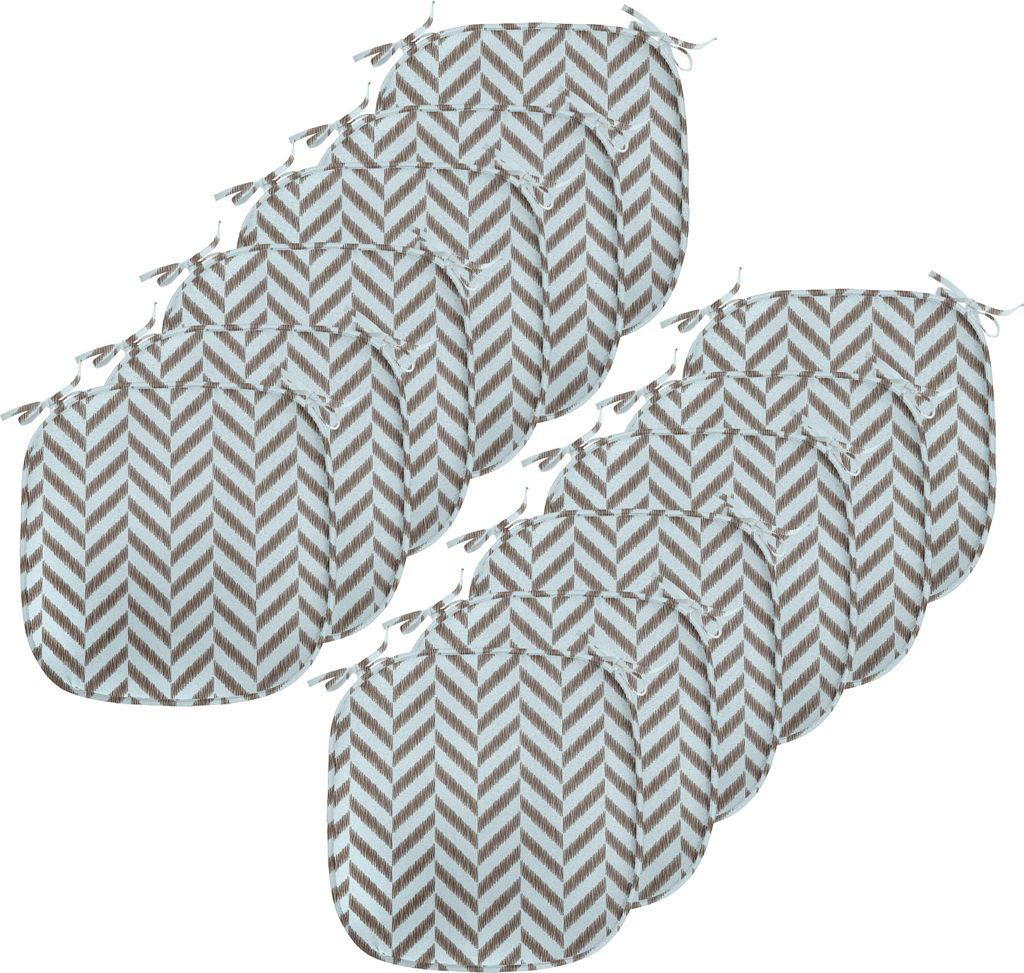 ABAKUHAUS Wasser Polster für Esszimmerstühle, Flüchtiger Chevron-Zickzack, Dekoratives wasserfestes Kissen mit Riemen für Küchensitze, 40 cm x...