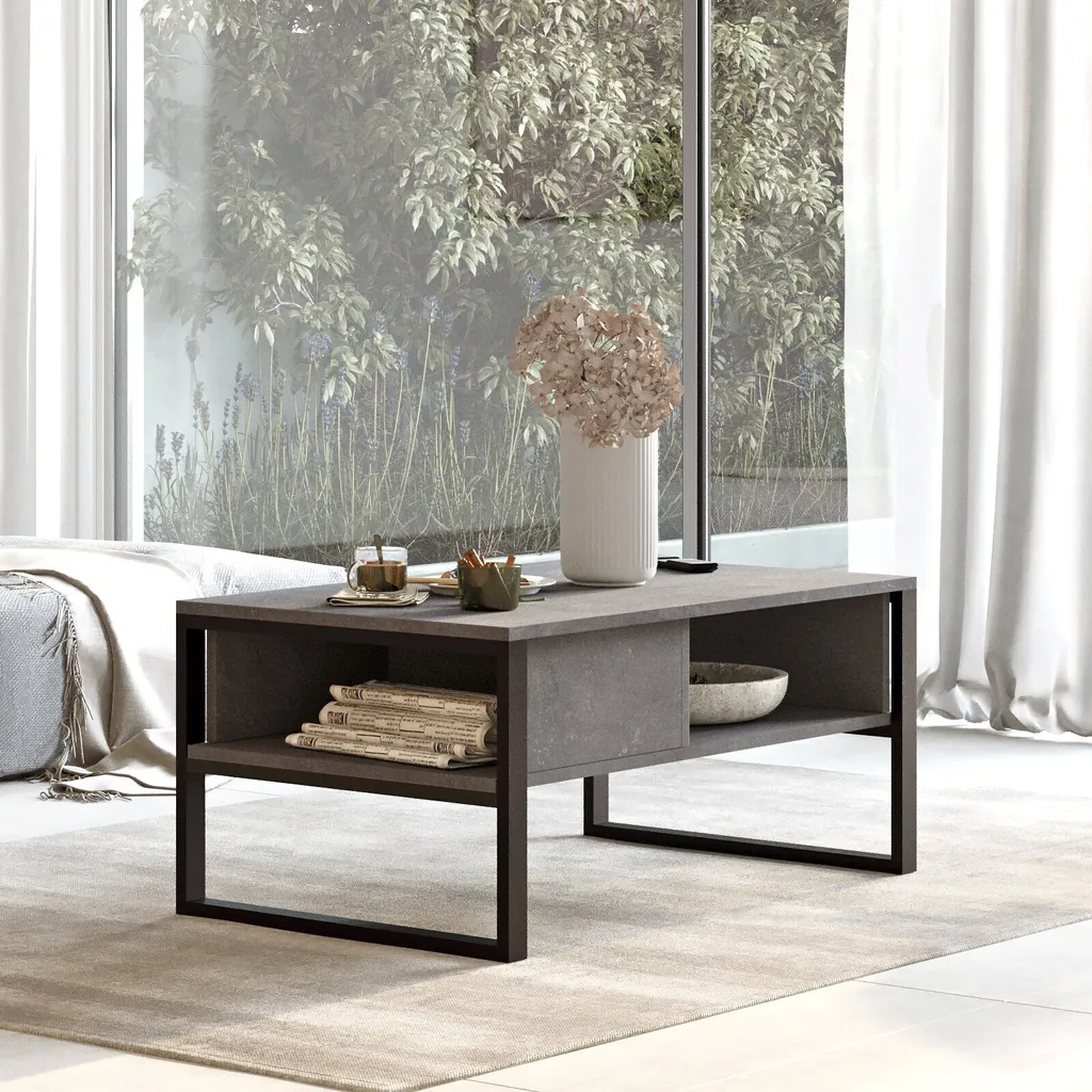 Table basse de salon argentée pour apéritif convivial Skye Decor