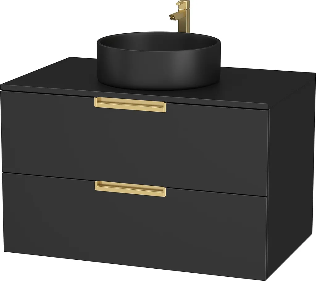 Rangement Salle de Bain 80 cm Design Noir Mat Or : Fini le Désordre !