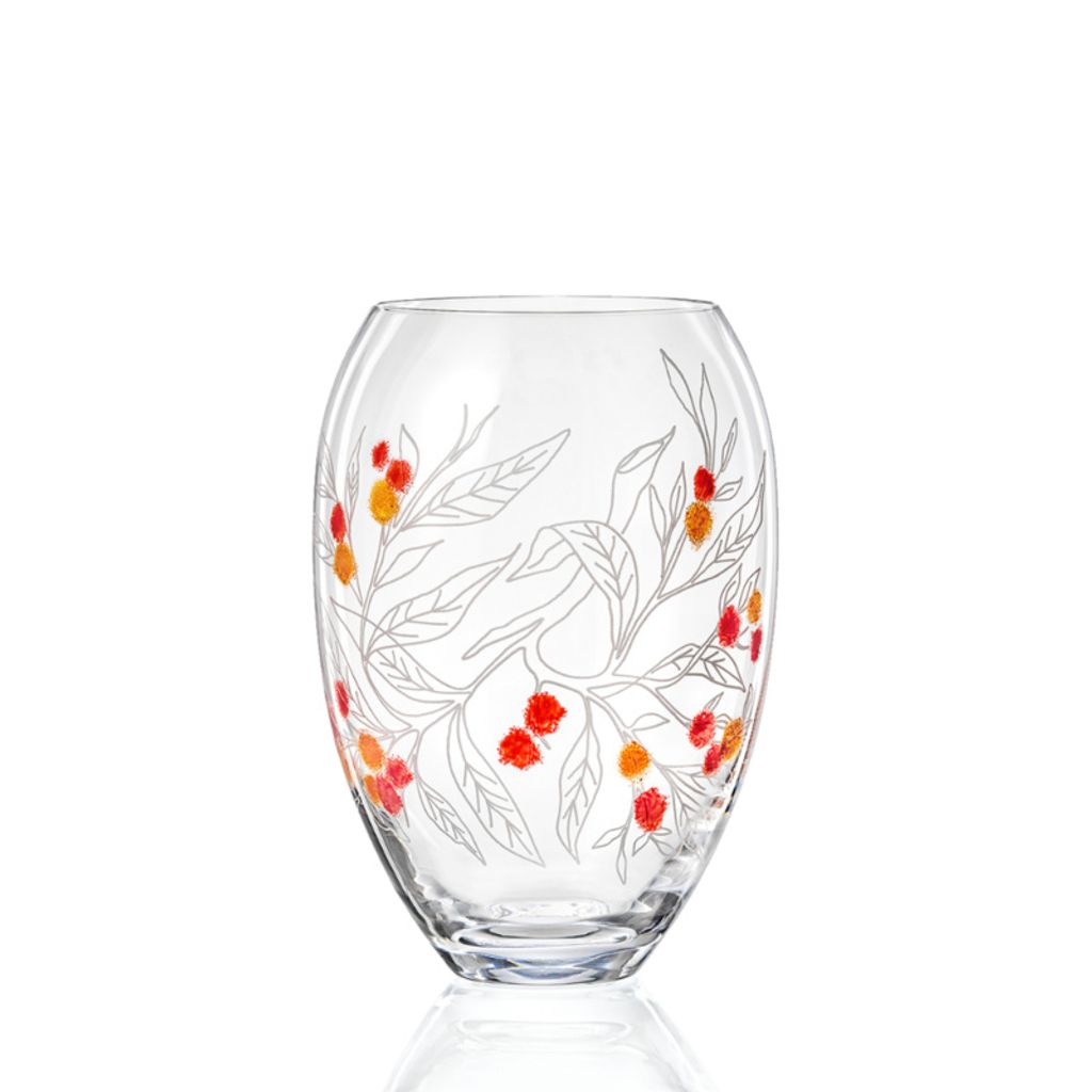 Vase Orang Blüte 225 mm Kristallvase Tupftechnik Dekovase Blumenvase Bohemia Crystalex Tupftechnik