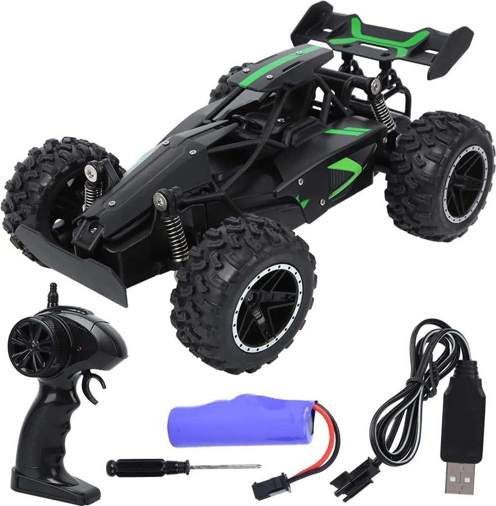 Voiture RC G03063R Verte 1/18 : Finies les Piles avec la Recharge USB Rapide