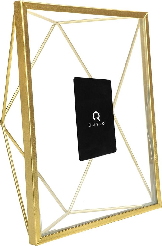 QUVIO Bilderrahmen - Fotorahmen - Sechseck - Wohnaccessoires - 6,5 x 17,5 x 23 cm - Gold