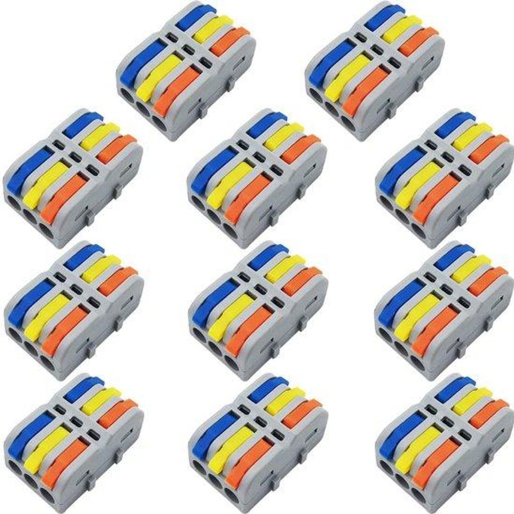 Elektrische Veelkleurige Draadconnectoren, mini geleider, compact, 11 stuks