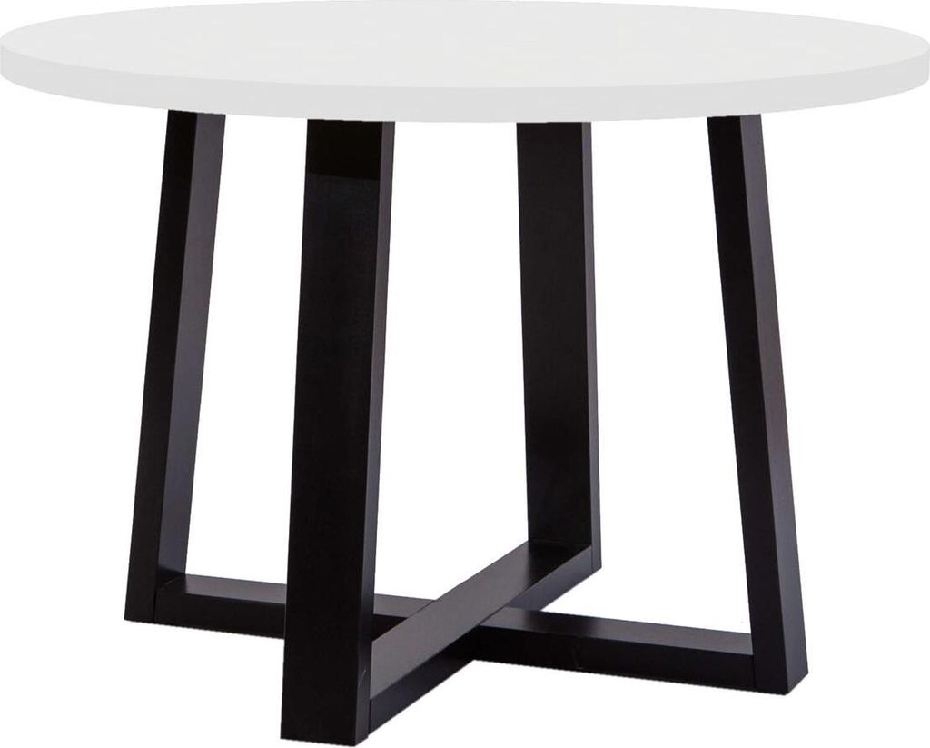 Runder Tisch 90 cm breit für Esszimmer Stella 90 klappbarer Esstisch mi Holzbeine ausziehbare Küchentisch, Große: 90 x 130 cm, Farbe: Weiß