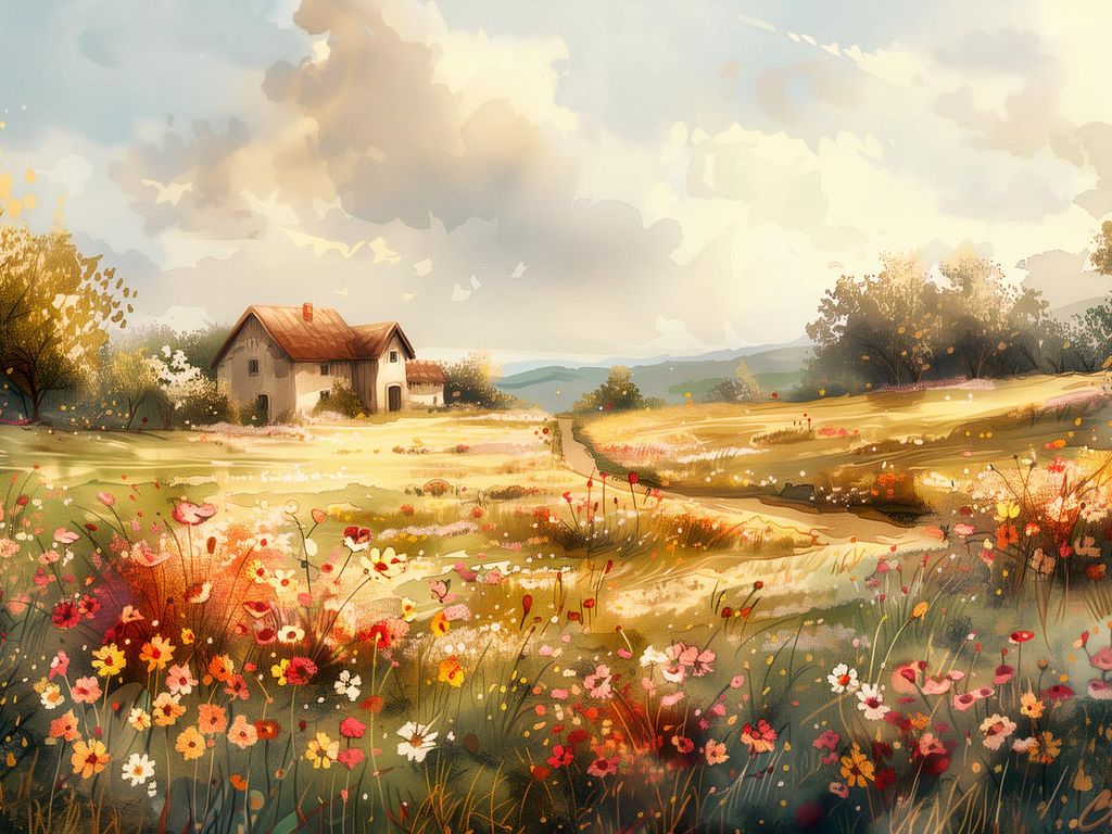 Plakat 40x30cm Idylle Haus