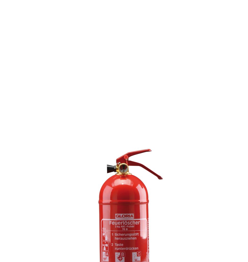 Feuerlöscher, Pulver, 2 kg, mit KFZ-Halter, H 330, Ø 110
