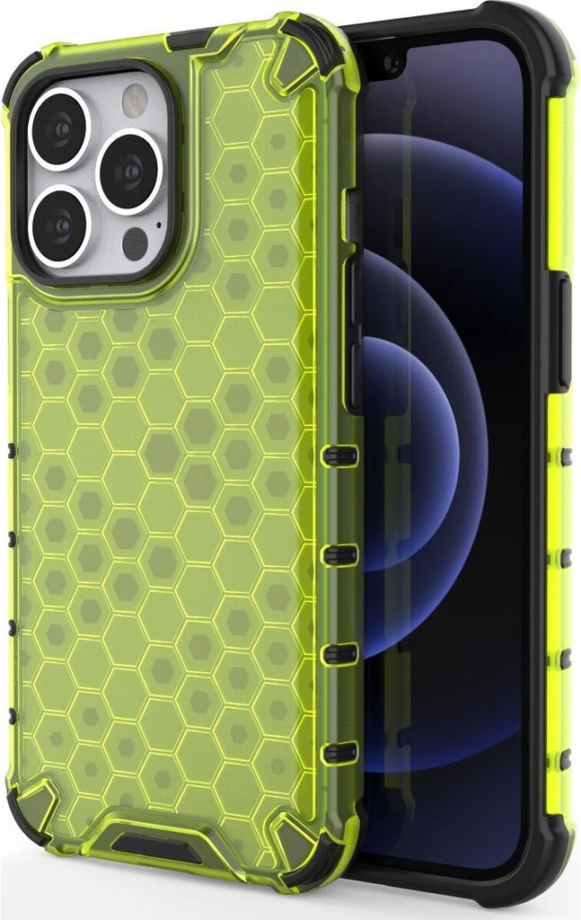 Mobigear Honeycomb iPhone 14 Plus Hülle Hardcase Backcover Stoßfest - Grün