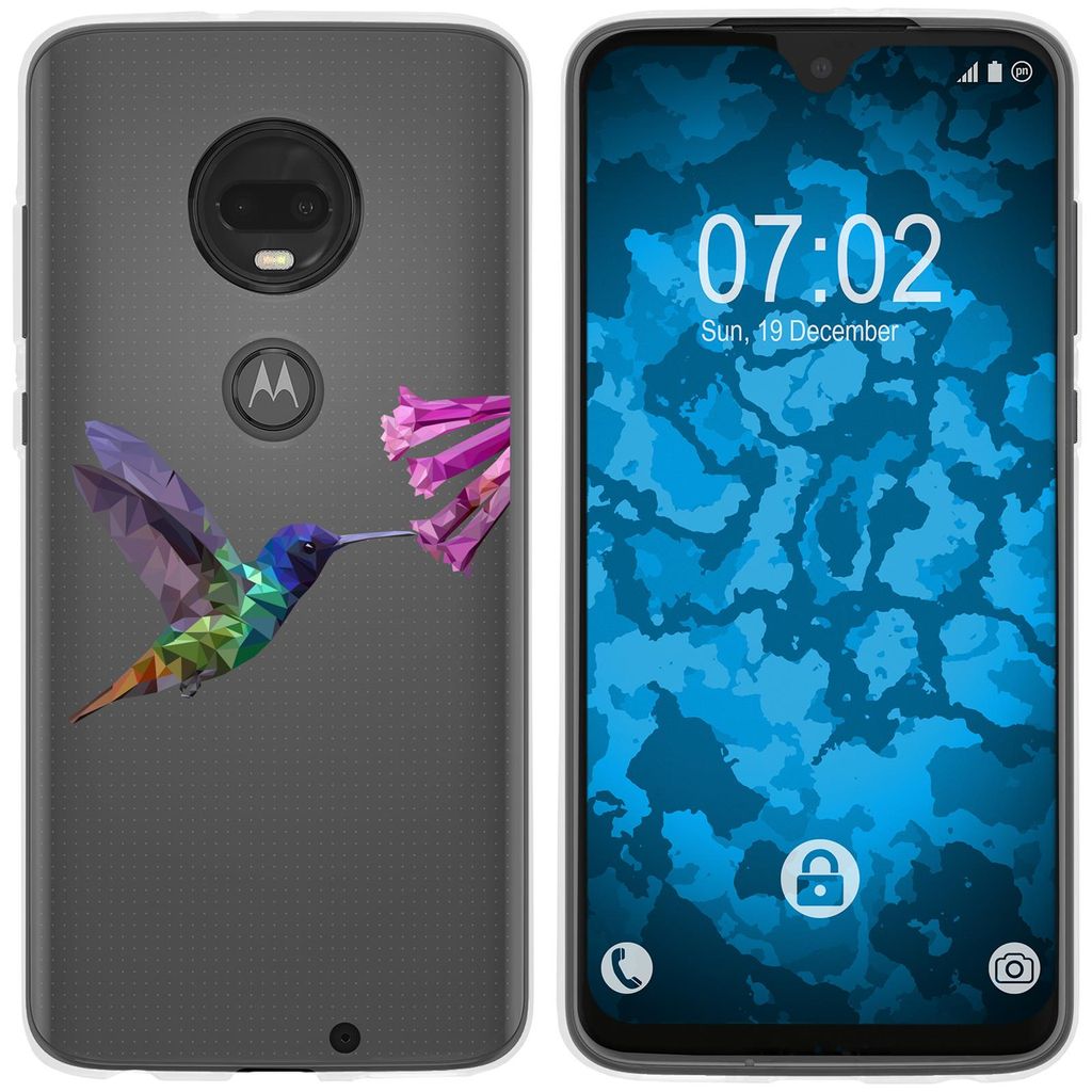 PhoneNatic Case kompatibel mit Motorola Moto G7 Plus Silikon-Hülle Vektor Tiere Kolibri M3