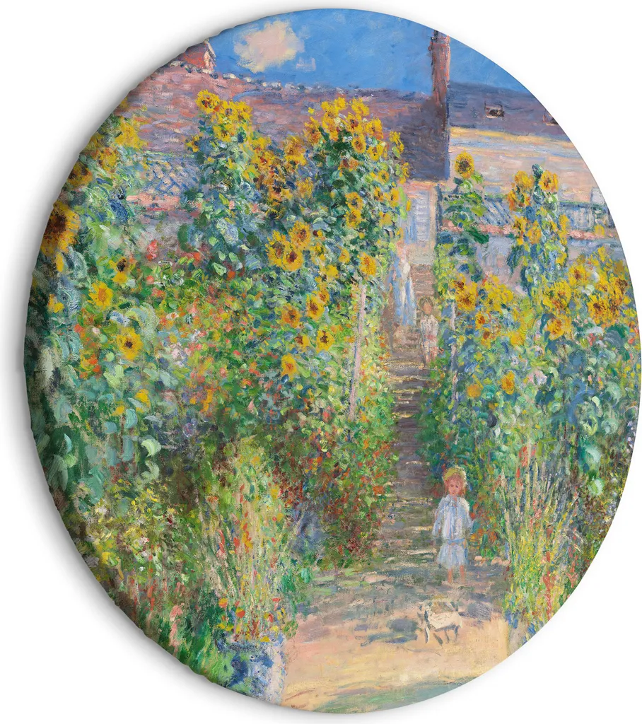 Quadro Claude Monet Girasoli Vétheuil 80x80 | Tela Rotonda Artistica
