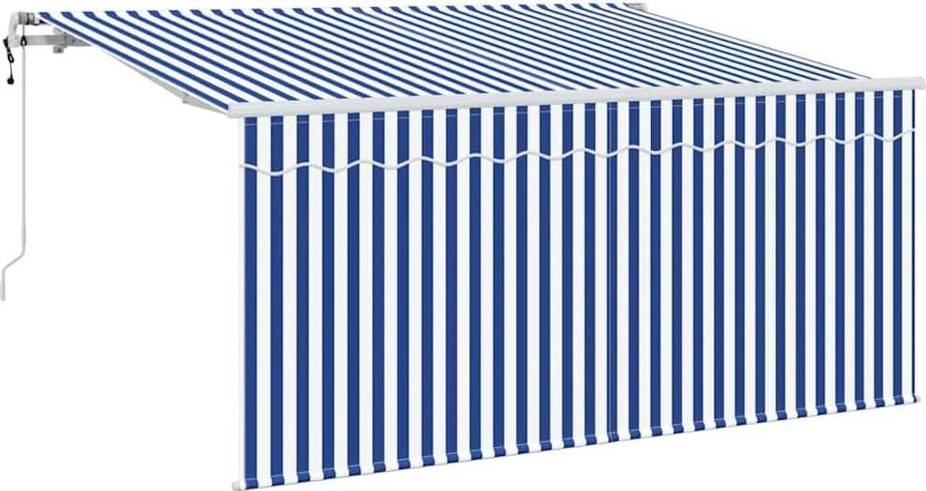 Einziehbare Markise Blau und Weiß 300 x 200 cm