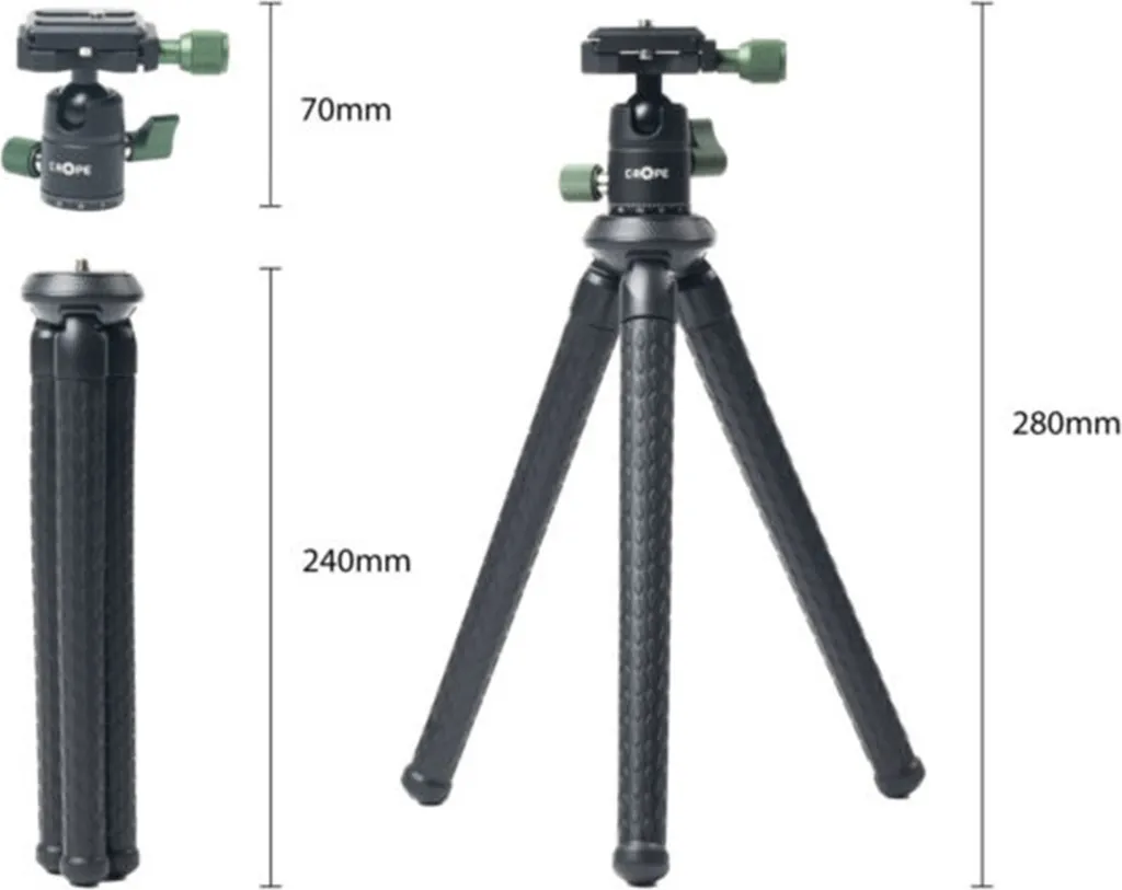 Trépied de Voyage Flexible 30cm Idéal pour Vlog YouTube et Instagram