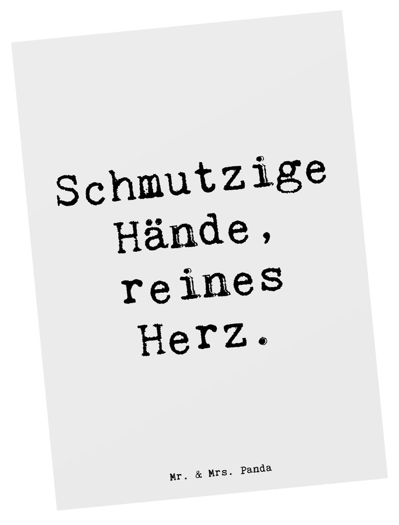 Mr. & Mrs. Panda Postkarte Spruch Reines Herz Kind - Weiß - Geschenk, einzigartige Designs, personalisiert, Postkarten, Familienleben, Herzensgüt...