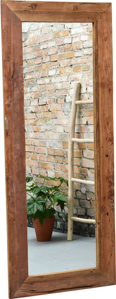 Spiegel Erosie 80 x 200 x 4 cm Teakholz Natur