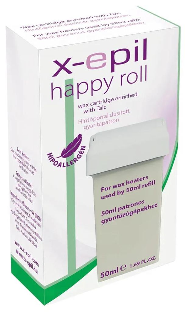 X-Epil, Happy Roll, Talkum, finish setoso, cera Immagine del prodotto 