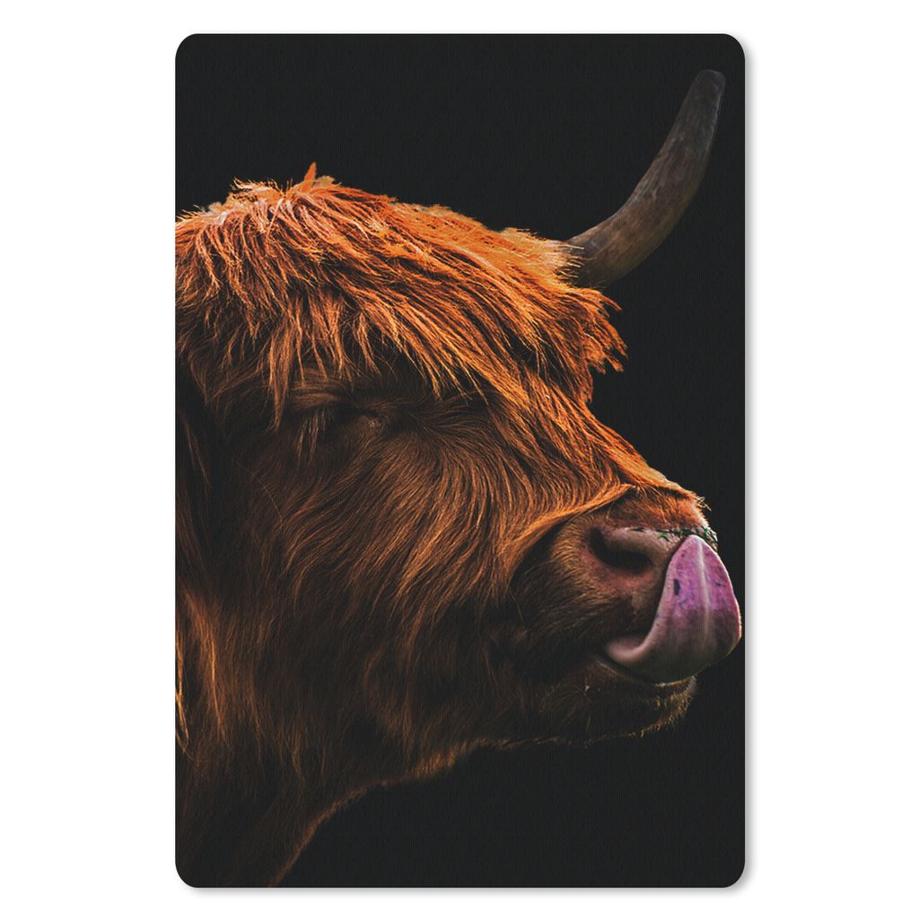 MuchoWow Mauspad Mousepad Schottischer Highlander - Zunge - Nase 18x27 cm - Mousepads - Maus Mat - Pad - Mausunterlage