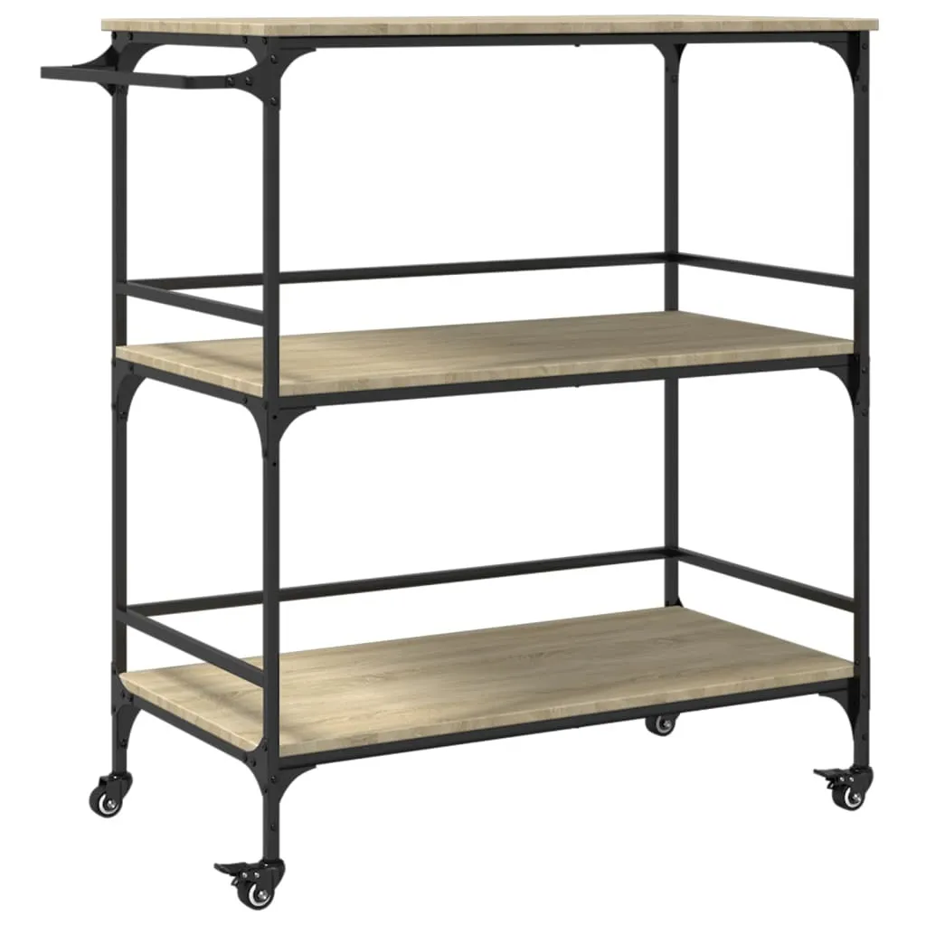 Carrello da Cucina Rovere Sonoma 100,5x50x105 cm | Montaggio Facile