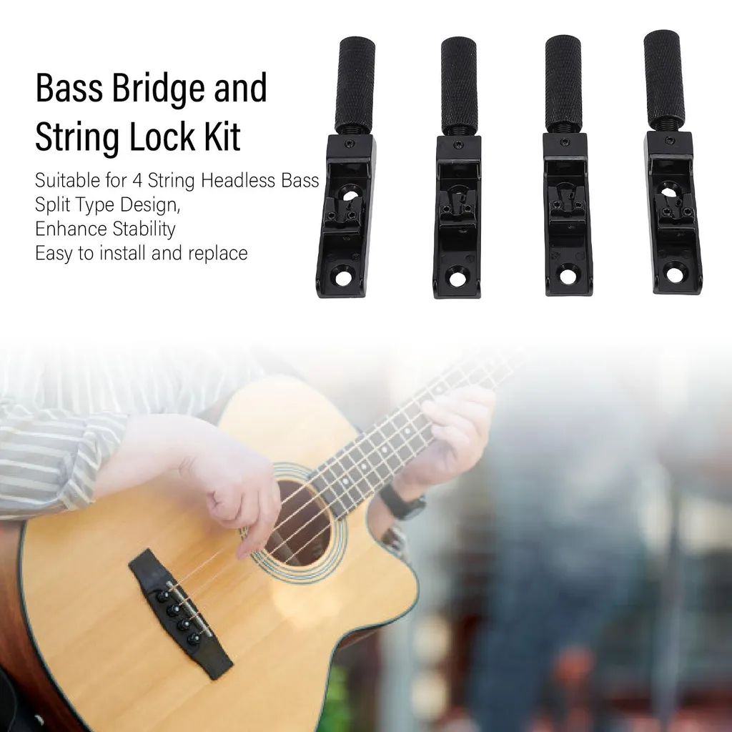 Accastillage basse headless 4 cordes avec pontets split réglables - 16