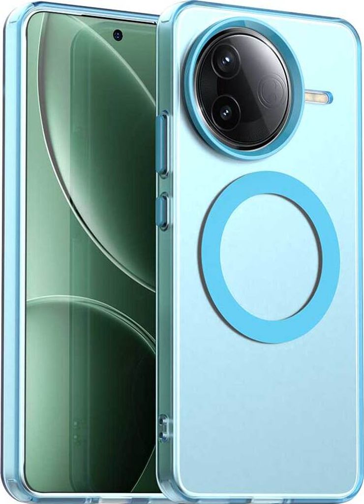 Magnetisch Hülle für Xiaomi Redmi K80, Schlank Durchscheinend Matt Stoßfest Handyhülle Blau