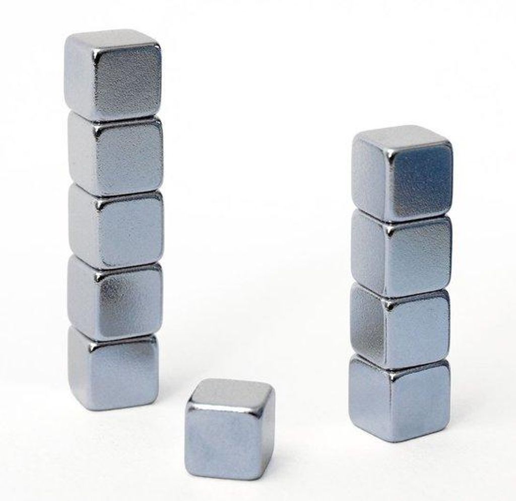 Neodymium-Magneten, 10 Stück, 5x5x5 mm, sehr stark, Anthrazit