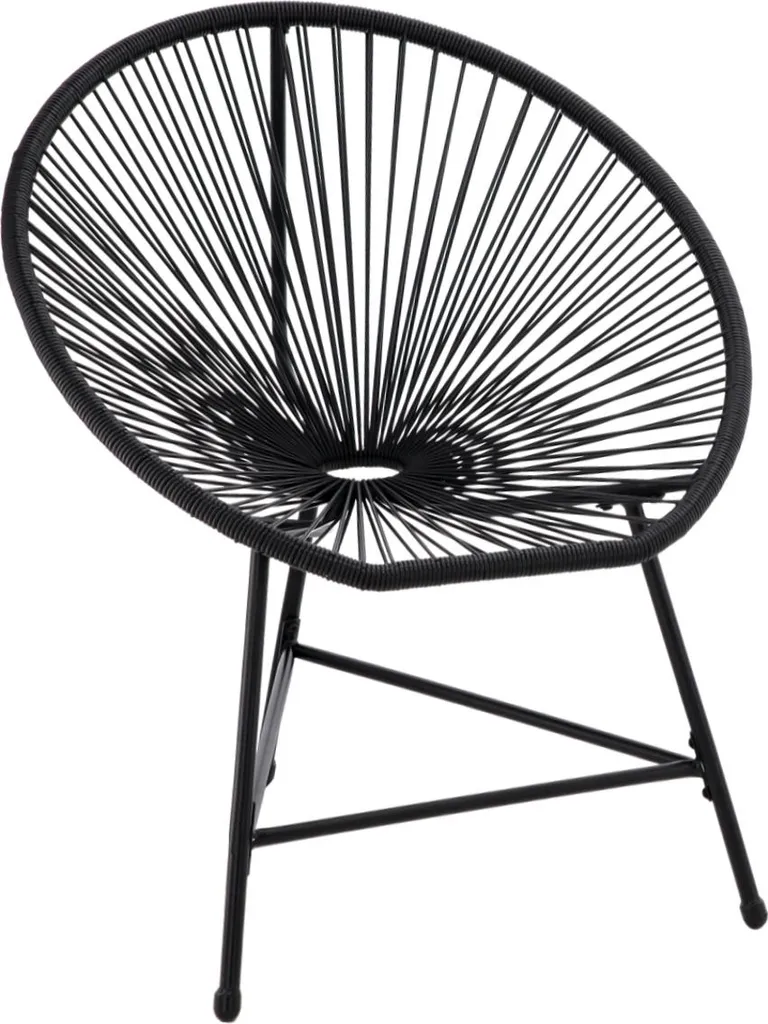 Salon de jardin design LAMBROS noir avec table basse et fauteuils chic - 5