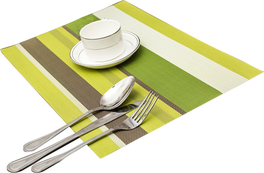 Placemat Rechteck Hitze Isolierung Matte Küche Esstischpolster für Restaurant-Grün
