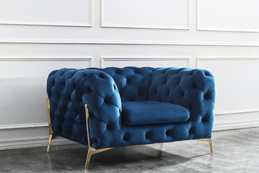 Chesterfield 1 Sitzer Leder Stoff Wohnzimmercouch Sofa Couch Wohnzimmersofa Neu