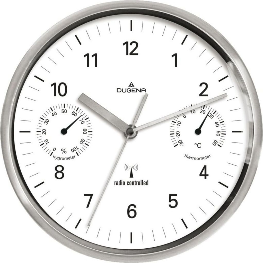 DUGENA 4277392 Wanduhr Funkuhr Analog weiss Produktbild 