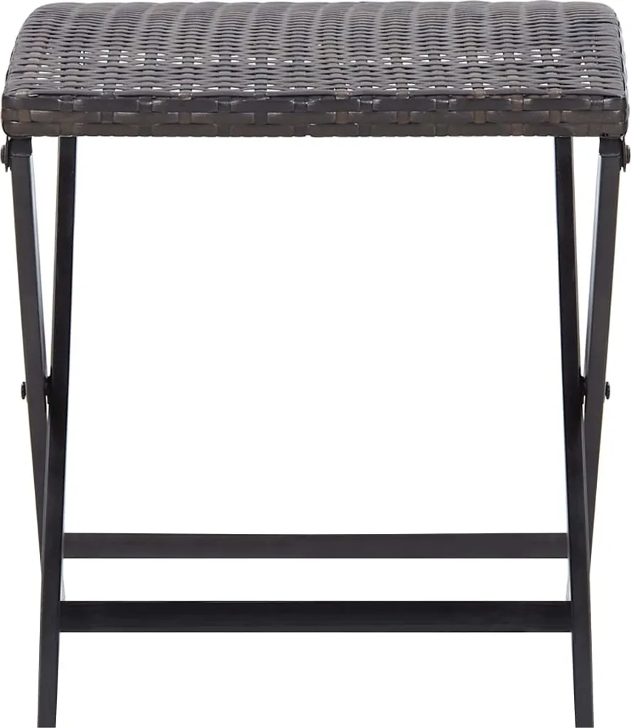 Tabouret pliant Poly Rattan marron résistant aux intempéries et pliable