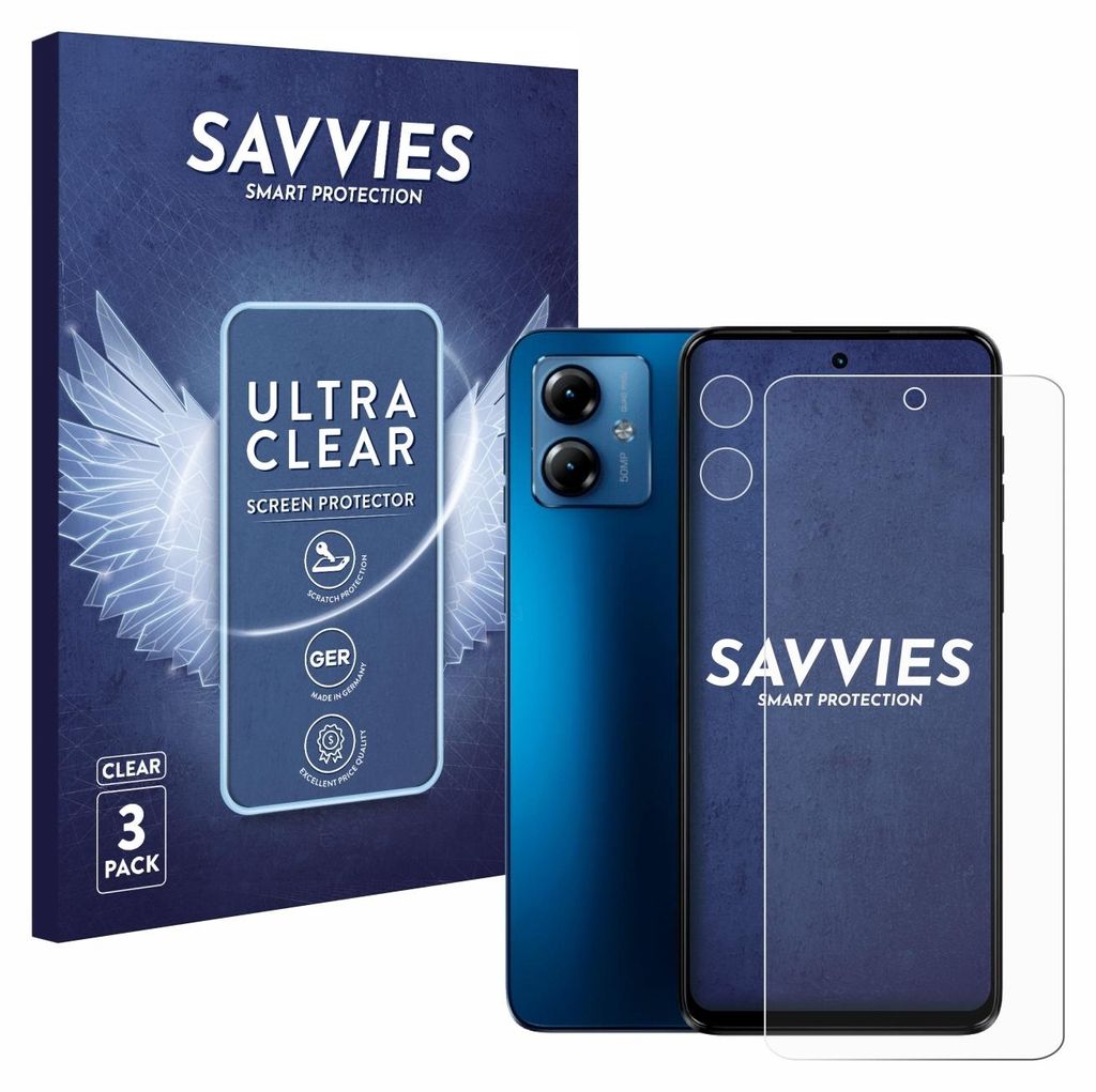 A product shot featuring a phone, its screen protector, and the product packaging.